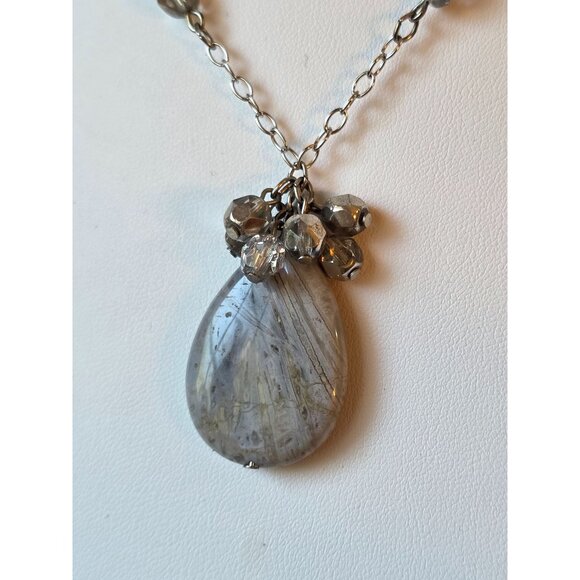 Alexis K. Silver-Tone Chain Necklace With Teardrop Pendant - Picture 6 of 9